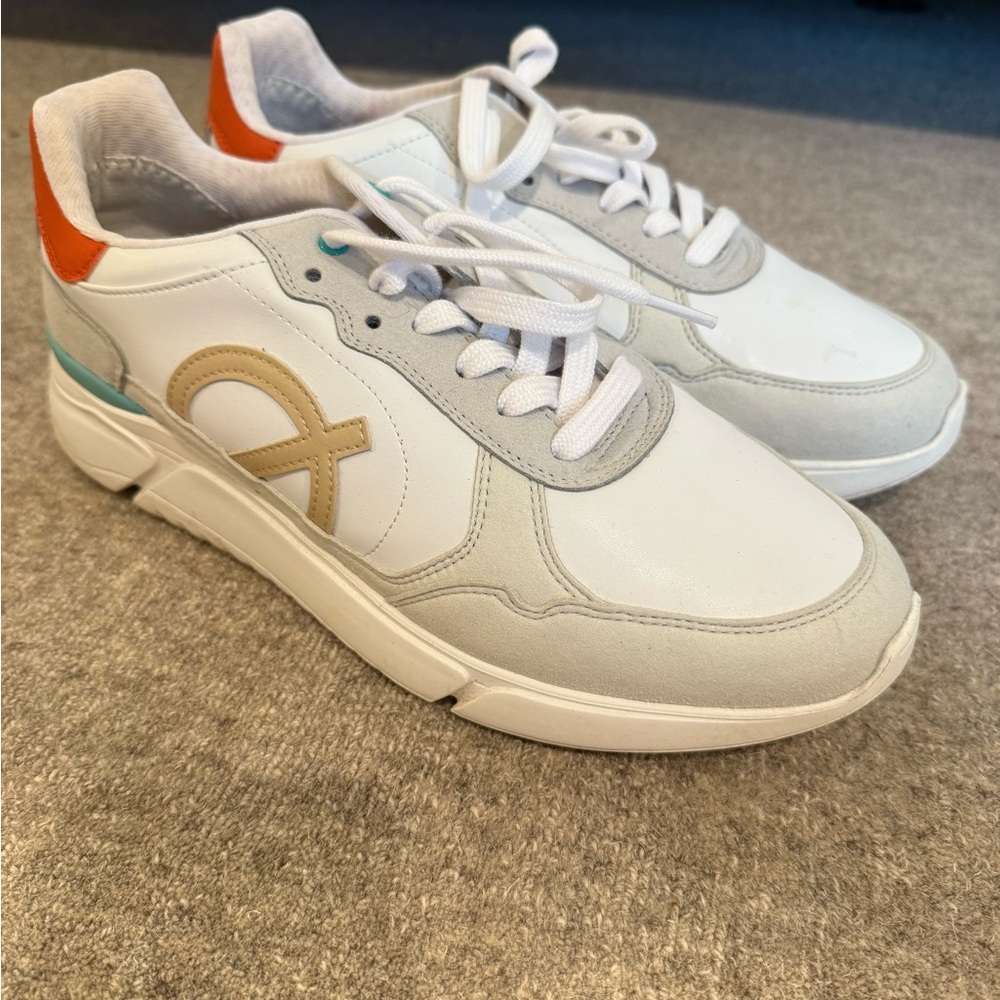 Stylish White and Gray Women's Sneakers